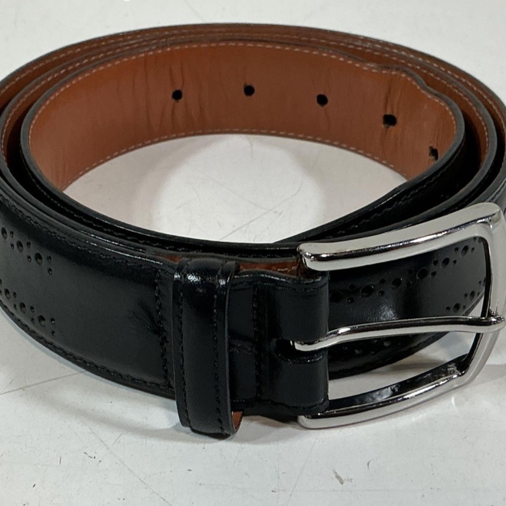 Men’s Allen Edmonds Black Leather Belt Size 42”